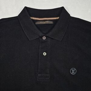 Louis Vuitton Polo Shirt Mens Size Large Black Pique Made In Italy 100% Cotton
